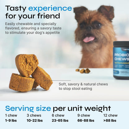 Chews for Digestive and Gut Health, Probiotics for Dogs - Chewable Canine Immune System Supplement - Prebiotic Soft Treats - Yeast Powder, Wild Yam