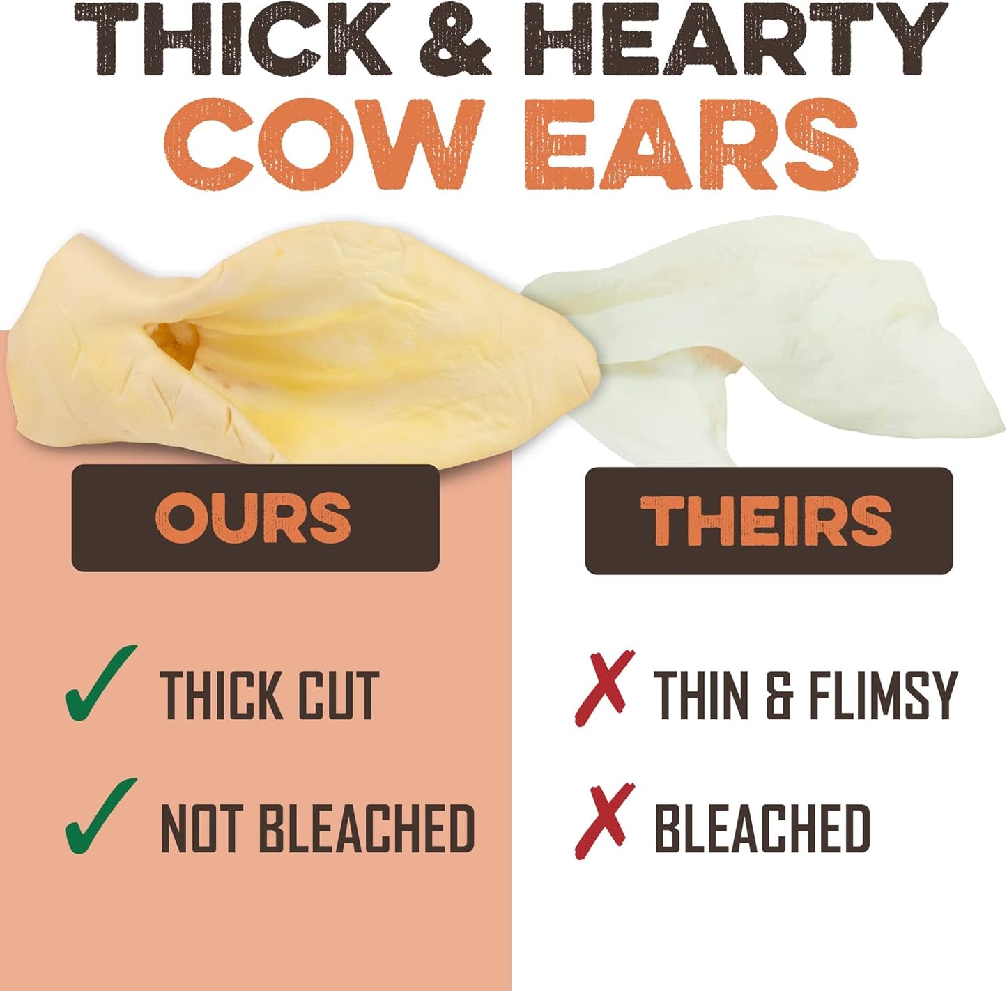 BRUTUS & BARNABY 12 Cow Ears + 10 Pig Snouts