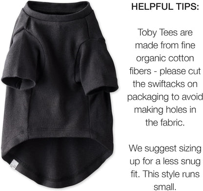 Toby 3-Pack 100% Organic Cotton Dog Short Sleeve T-Shirt Pet Tees for All Breeds, Gray Ombre, Medium (20-45 lbs)