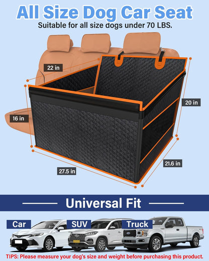 Dog Car Seat for Large Dogs, Back Seat Extender for Dogs, Foldable Pet Car Seat with Waterproof Oxford Fabric and Non-Slip Bottom, All-Around Protection and Strong Support