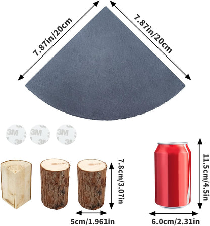 Bearded Dragon Tank Accessories, Basking Platform with Slate Rock and Wooden Pile, Leopard Gecko Hides and Caves, Reptile Tank Accessories for Bearded Dragons, Geckos, Ball Pythons, Tortoise