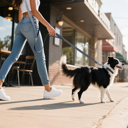 Hands Free Dog Leash,Galaxy Reflective Crossbody Leash, 5.4–9.5 ft Adjustable Heavy Duty Waist Belt for Medium and Large Dogs Walking,Running,Jogging,Training,Night Walking （290cm, Green