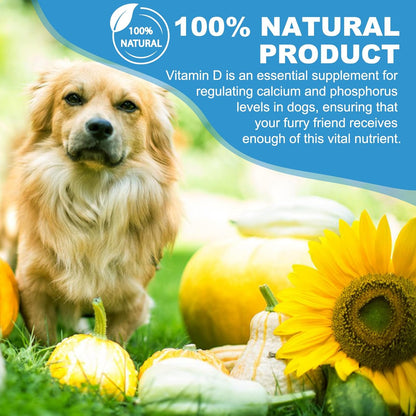 Vitamin D for Dogs, Liquid Vitamin D for Dogs, Dog Vitamins D Drops Promote Calcium Absorption, Supports Immune System Hip & Joint Health and Dog Dental Health, Dog Multivitamin Supplements