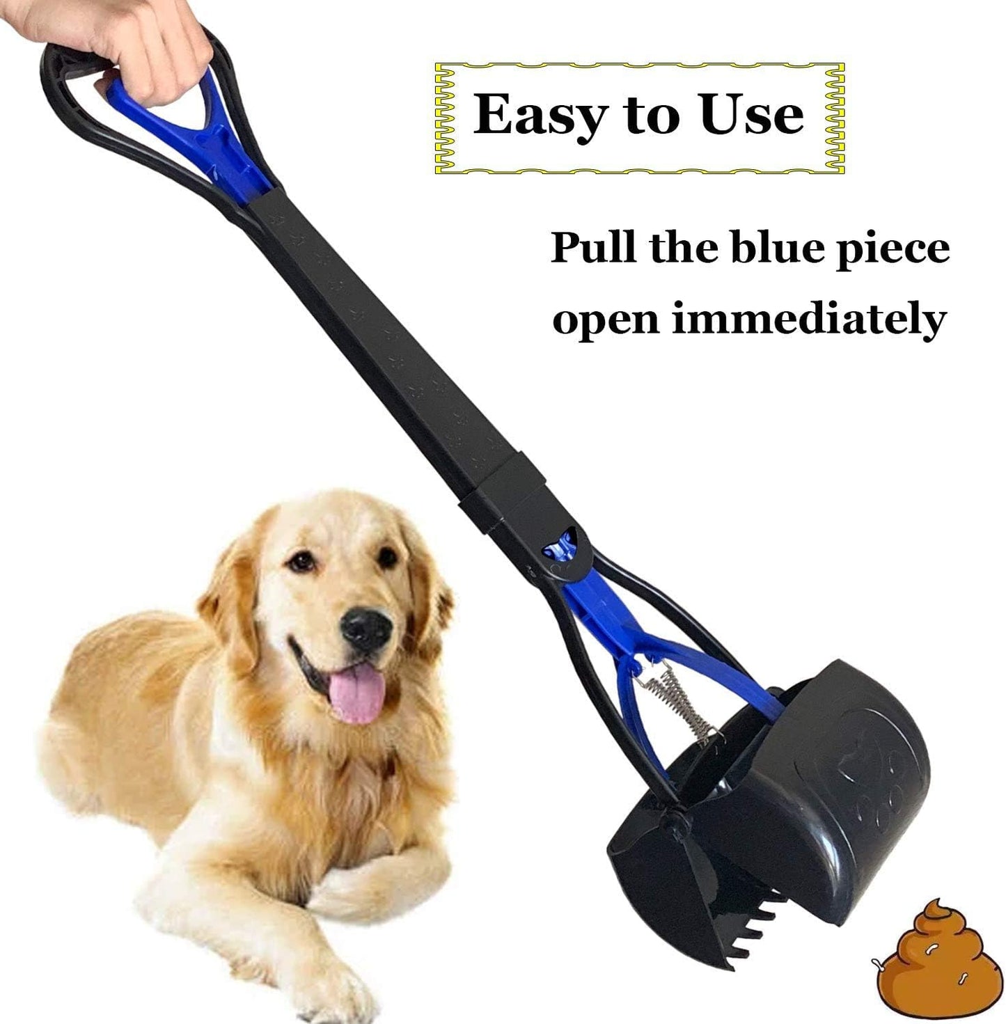 Non-Breakable Pooper Scooper for Large Medium & Small Dogs Heavy Duty, 28“Long Handled Dog Poop Scooper for Grass,Durable Dog Poop Pick Up Tool, Poop Grabber
