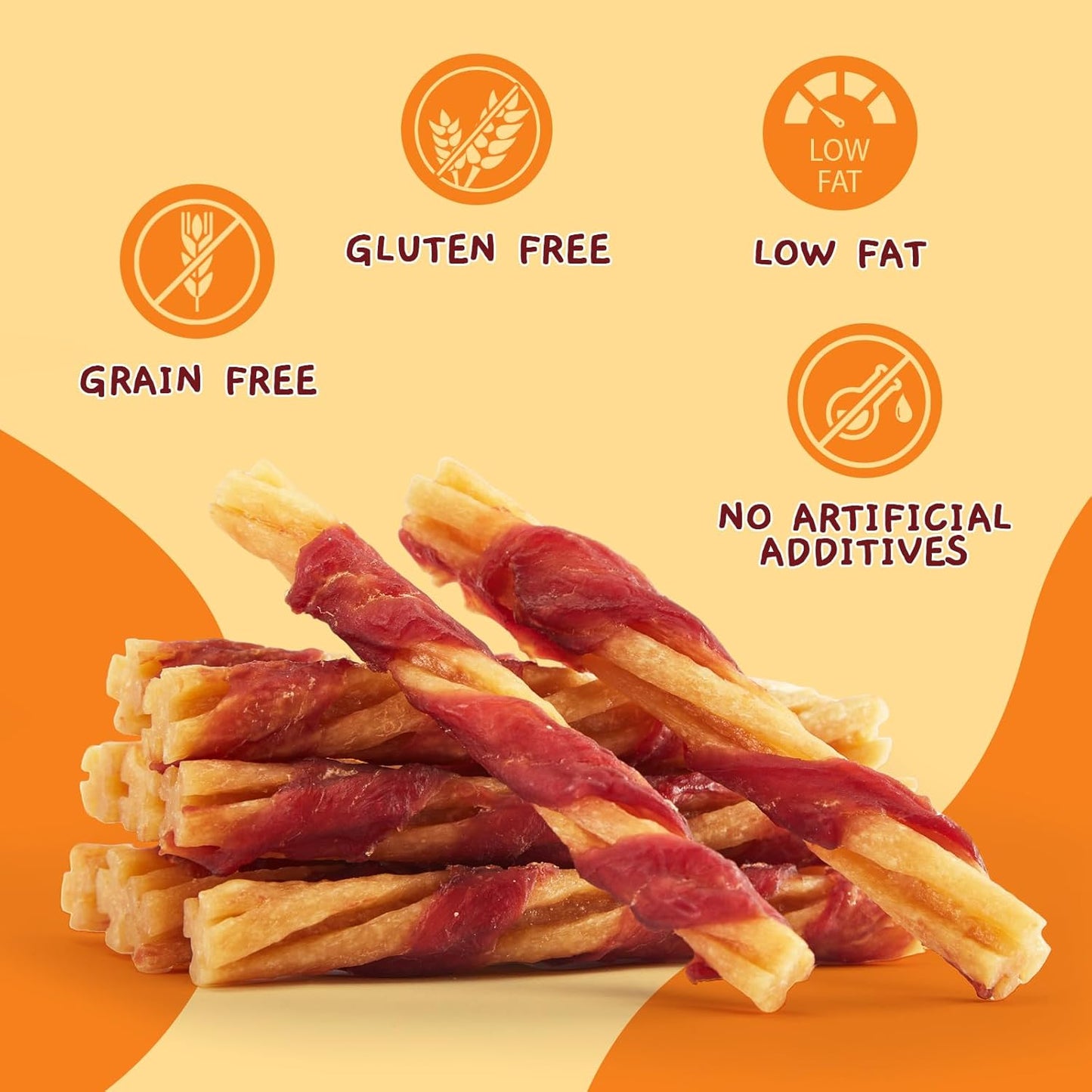 Jungle Calling Dog Treats, Duck Wrapped Chicken Collagen Sticks for Small Medium Dogs, Digestible Rawhide Alternative Dog Chews, Dental Bones for Teeth Cleaning, Like Bully Sticks, Less Smell, 14.1oz