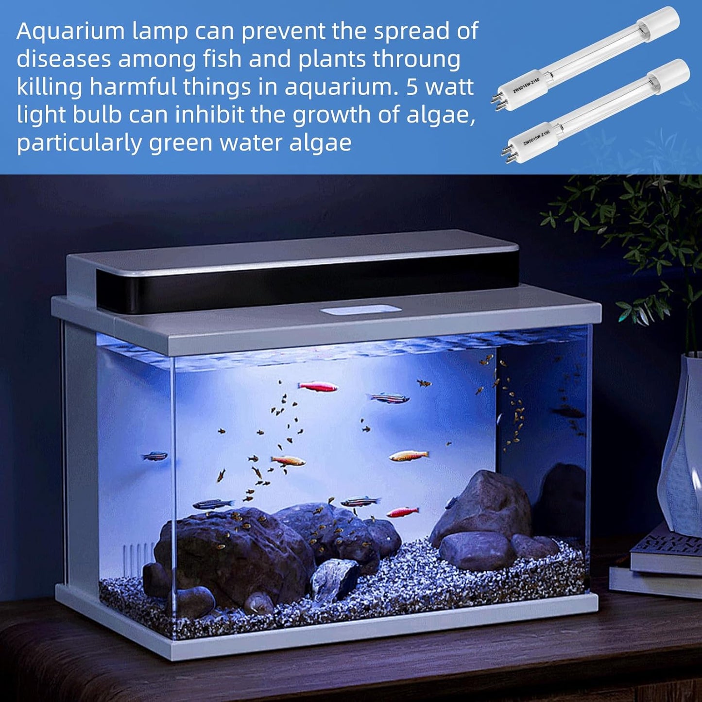 5W Light Bulb Replacement for COODIA 5W Filter Pump - Aquarium Bulb Compatible with Sunsun CUV-305, CUV-505, JUP-02 Filter