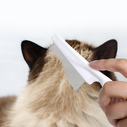 Flea Comb for Dogs and Cats, 3 Pack Fine Tooth Lice Brushers Flea Comb for Kittens, Indoor Cats, Small & Large Dogs, White