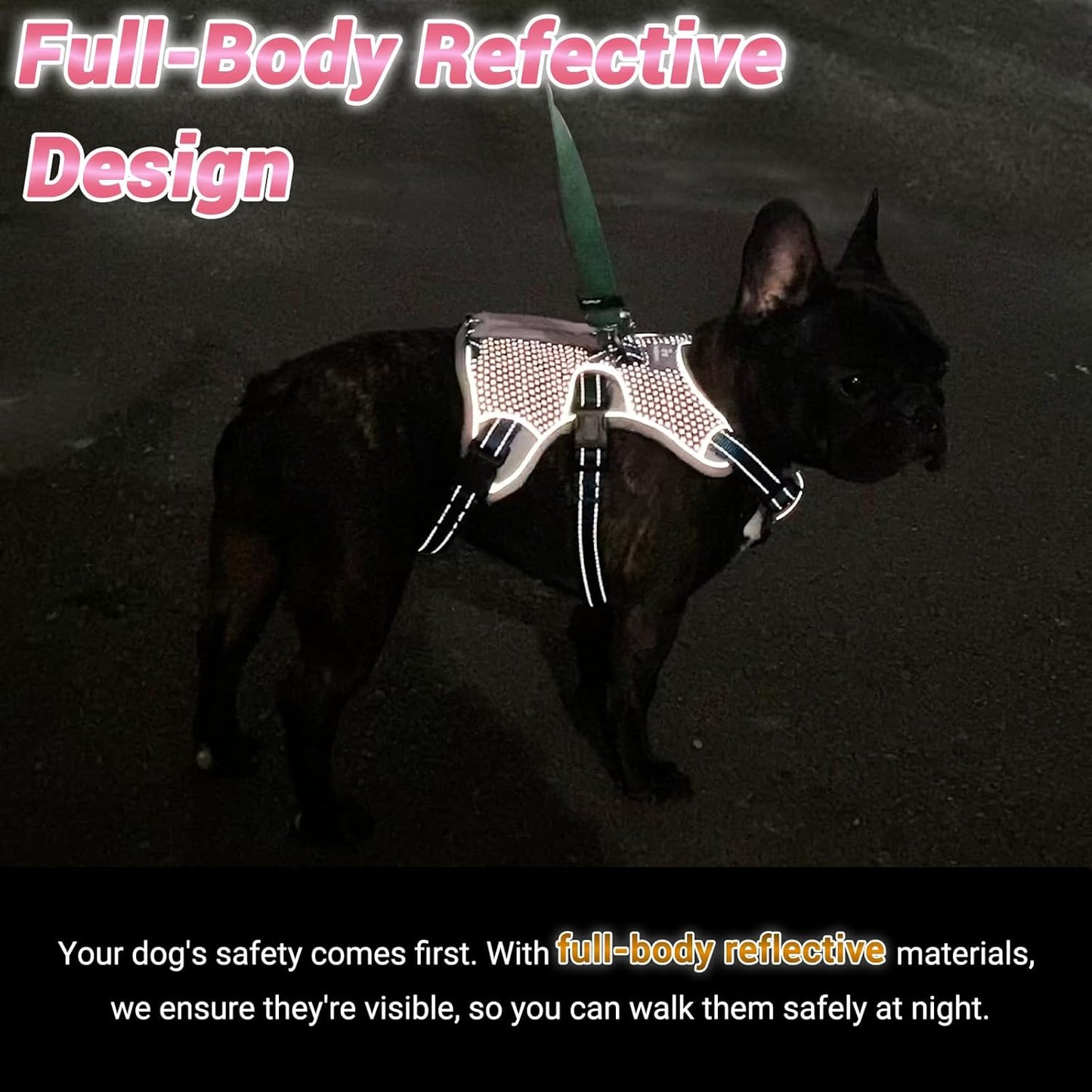 BELPRO Multi-Use Support Dog Harness, Escape Proof No Pull Reflective Adjustable Vest with Durable Handle, Dog Walking Harness for Big/Active Dogs (Pink, M)