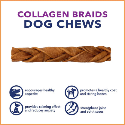 Pet Factory CareChewz Collagen 6-7" Skinny Braided Sticks Dog Chew Treats - Chicken Flavor, 5 Count/1 Pack