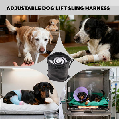 Adjustable Dog Lift Harness for Dog Sling Carrier with Handle Soft Rehab Support Sling for Weak Rear Legs Ideal for Seniors, Injured, and Post ACL Surgery Recovery(M)