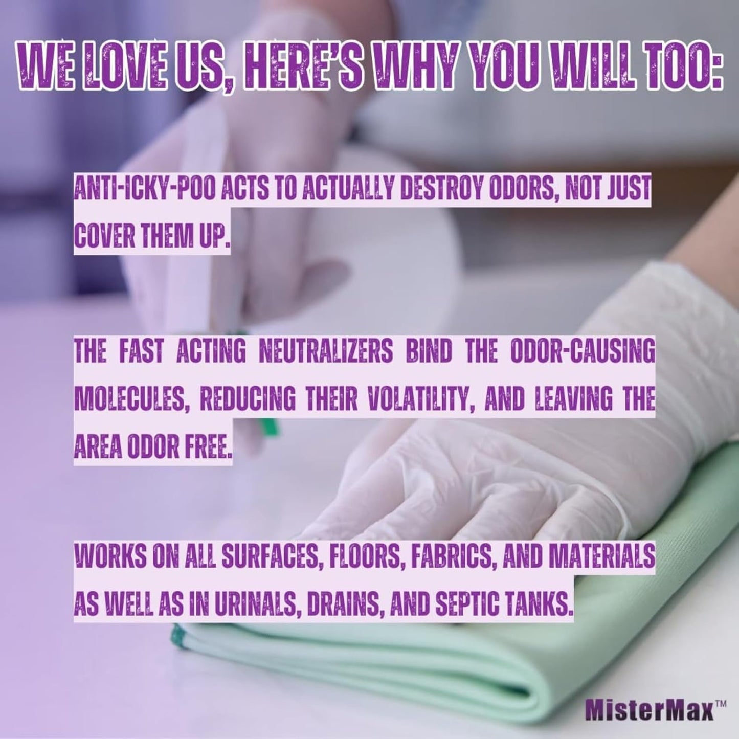 Mister Max Anti Icky Poo Pet Urine Enzyme Cleaner & Feces Odor Remover, Enzymatic Cleaner for Dog & Cat Urine, Pet Odor Remover Spray, 1 Gallon & Quart Size Unscented