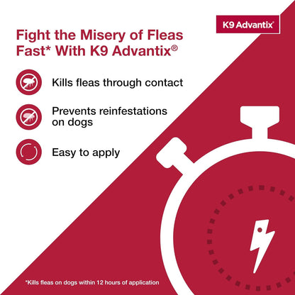 K9 Advantix Flea, Tick & Mosquito Prevention for Dogs 4-10 lbs. | Flea Drops for Small Dogs | Apply Monthly | 4 Treatments (Pack of 2)