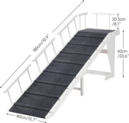Dog Ramp for Bed with Safety Removable Rail Dog Steps for Bed Large Dog Widened and Lengthened Pet Ramp to Get on Bed