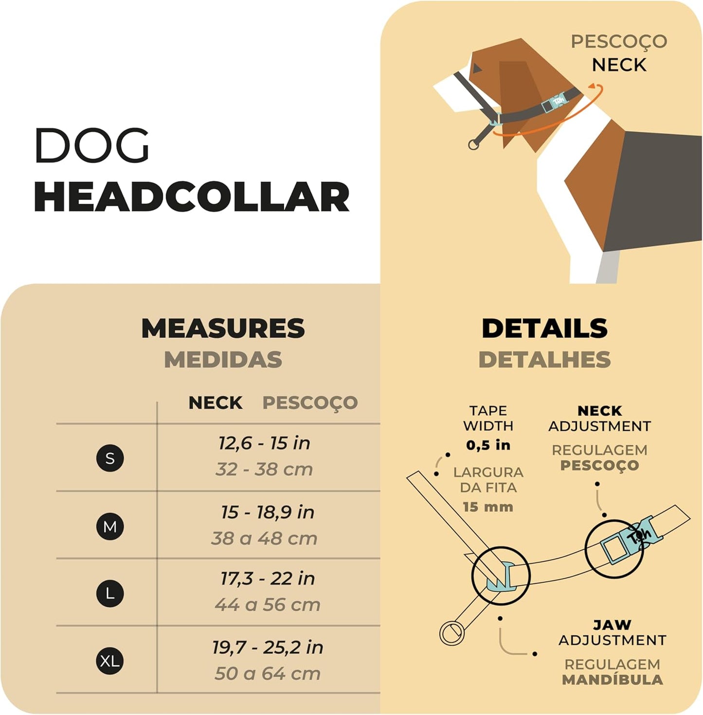 Dog Head Collar, Stylish Design with Buckle Closure, Easy to Use Puppy Dog Collar, Adjustable Dog Halters Suitable for Dogs Training Outdoor Walking (Black, Small)