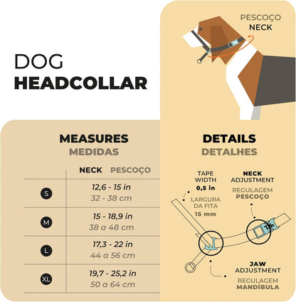 Dog Head Collar, Stylish Design with Buckle Closure, Easy to Use Puppy Dog Collar, Adjustable Dog Halters Suitable for Dogs Training Outdoor Walking (Black, Small)