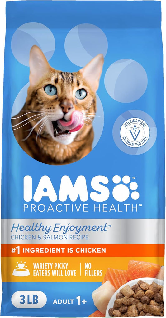 IAMS Healthy Enjoyment Dry Cat Food Chicken & Salmon Recipe, 3 lb. Bag