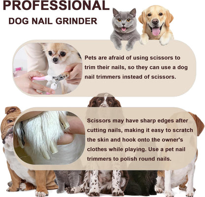 Dog Nail Clippers,Quiet Claw Trimmer for Dogs,Cats and Other Animals,Safe & Stress Free Nail Grooming for Large,Medium, Small Pets with Hard or Thick Nail