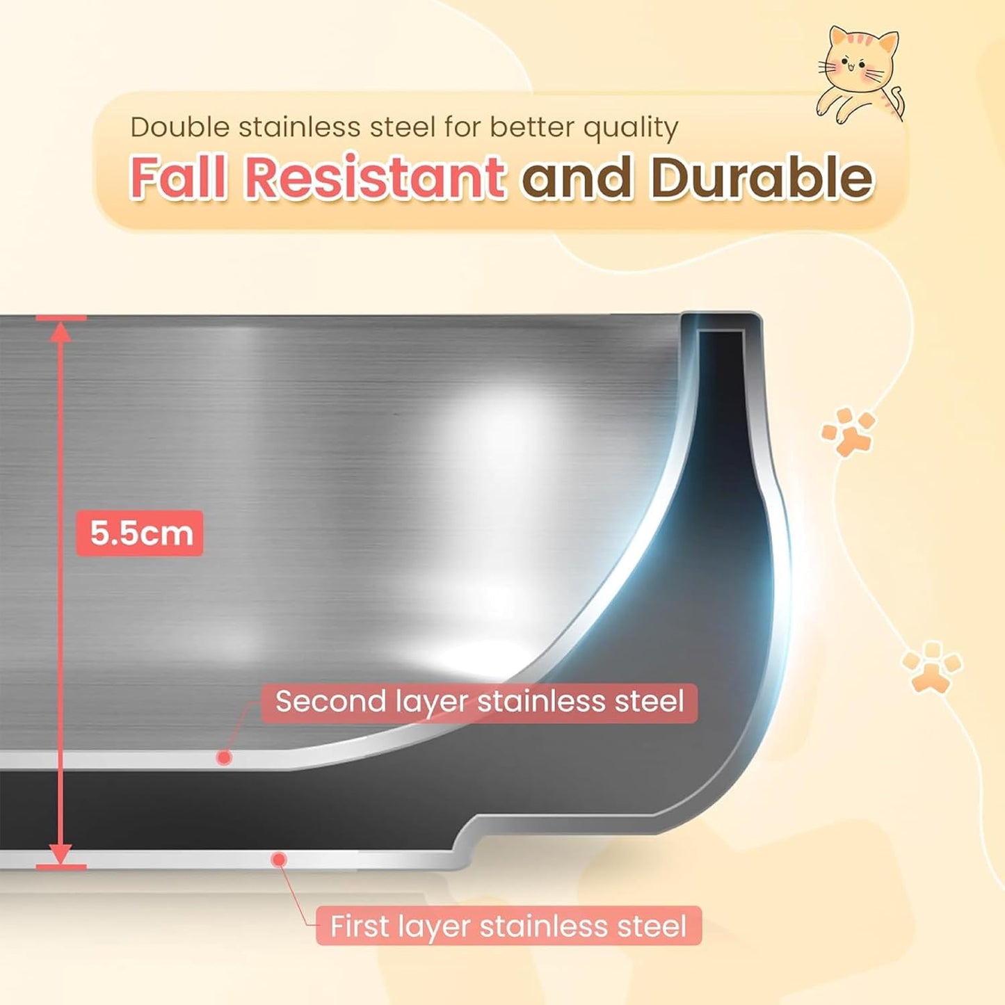 Cat Carrier with ID Tag and Double Stainless Steel Bowls(12 oz)