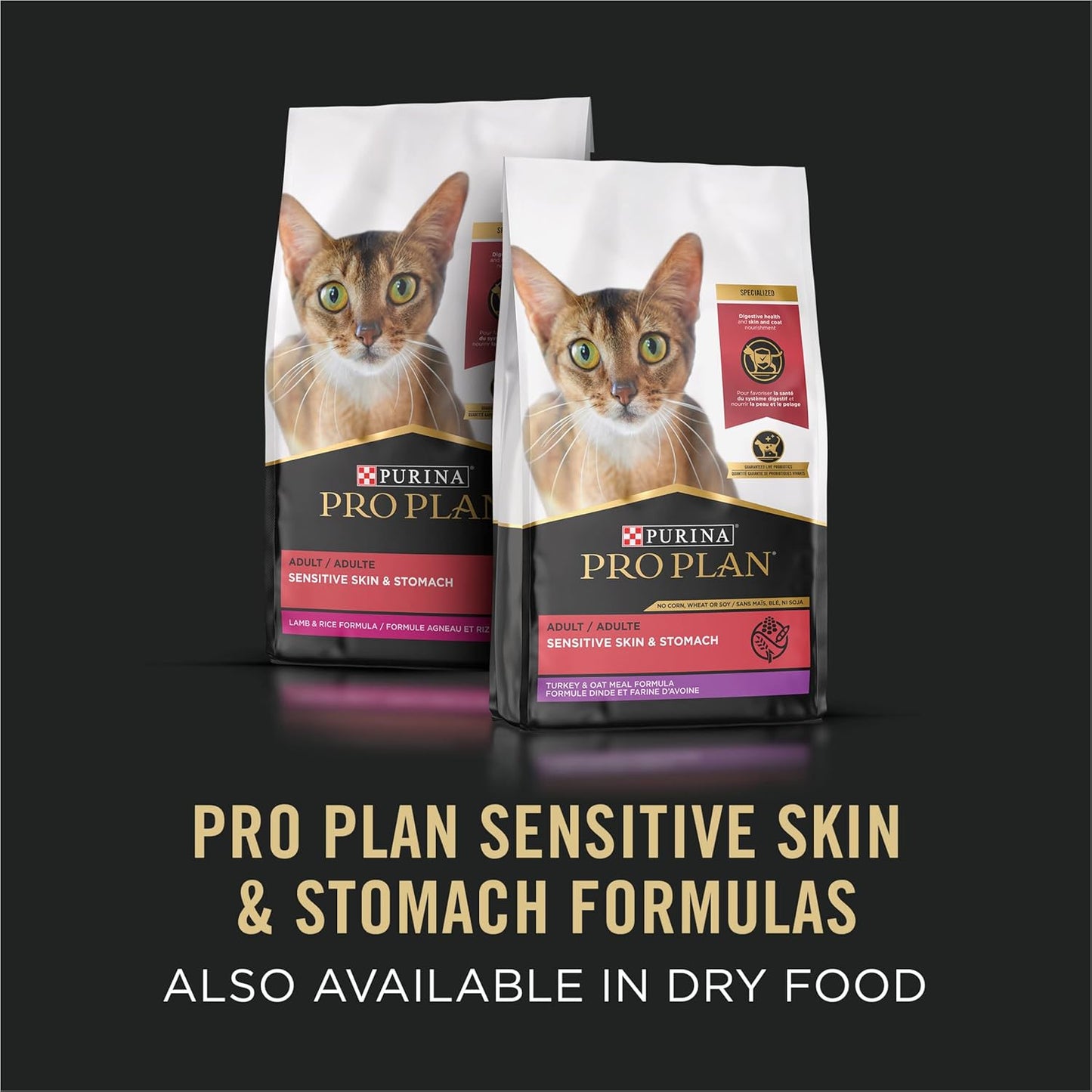 Purina Pro Plan Sensitive Skin and Stomach Wet Cat Food Variety Pack, Duck and Artic Char Entrees - (Pack of 24) 3 oz. Cans