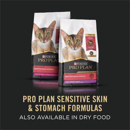 Purina Pro Plan Sensitive Skin and Stomach Wet Cat Food Variety Pack, Duck and Artic Char Entrees - (Pack of 24) 3 oz. Cans