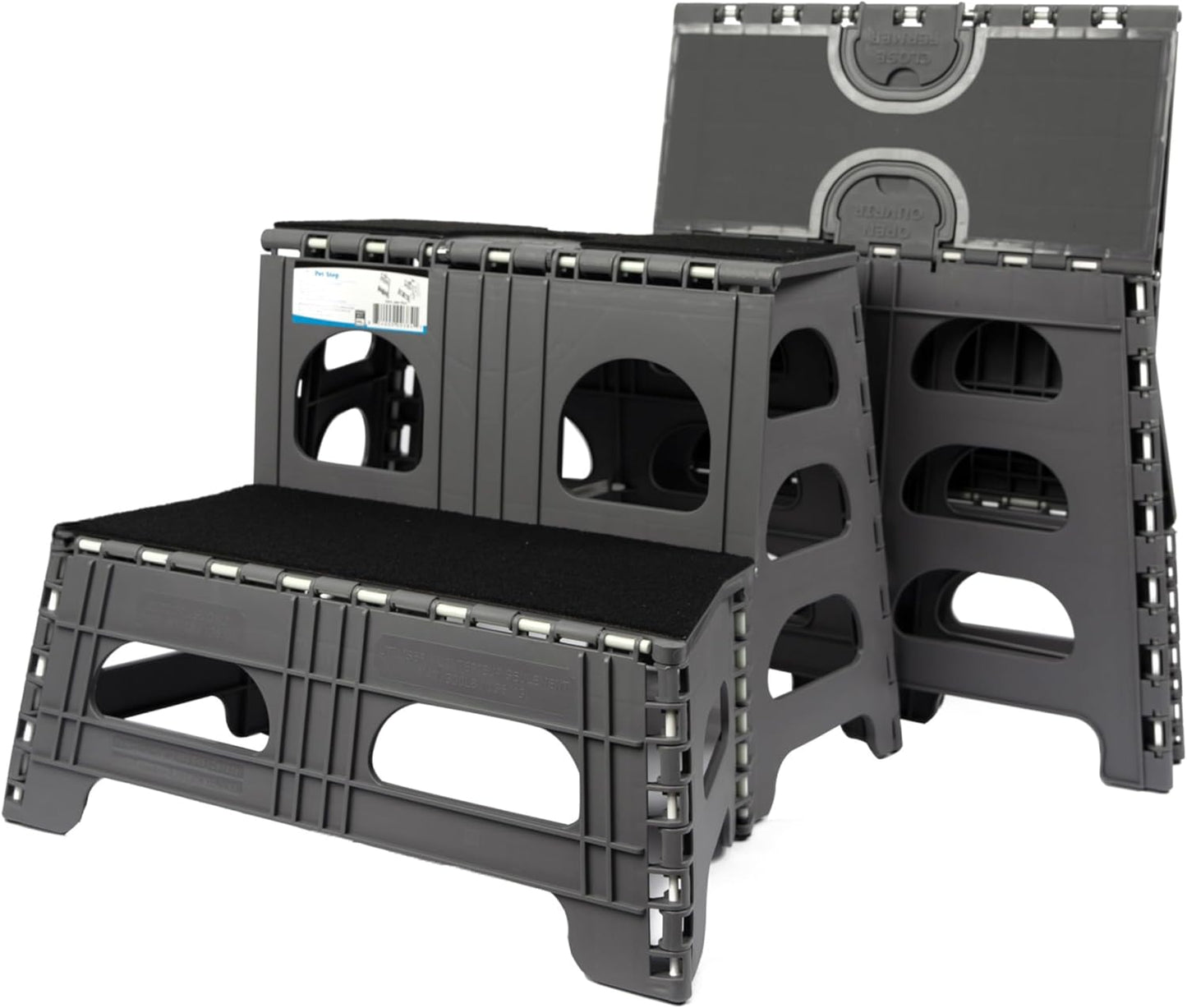 Bee Neat 2 Step Folding Dog Stairs & Ramp for Your Pet - Indoor Outdoor Foldable Pet Stairs for High Bed, Car, SUV – Collapsible Step Stool Ladder Supports 300lbs – New Carpeted Design