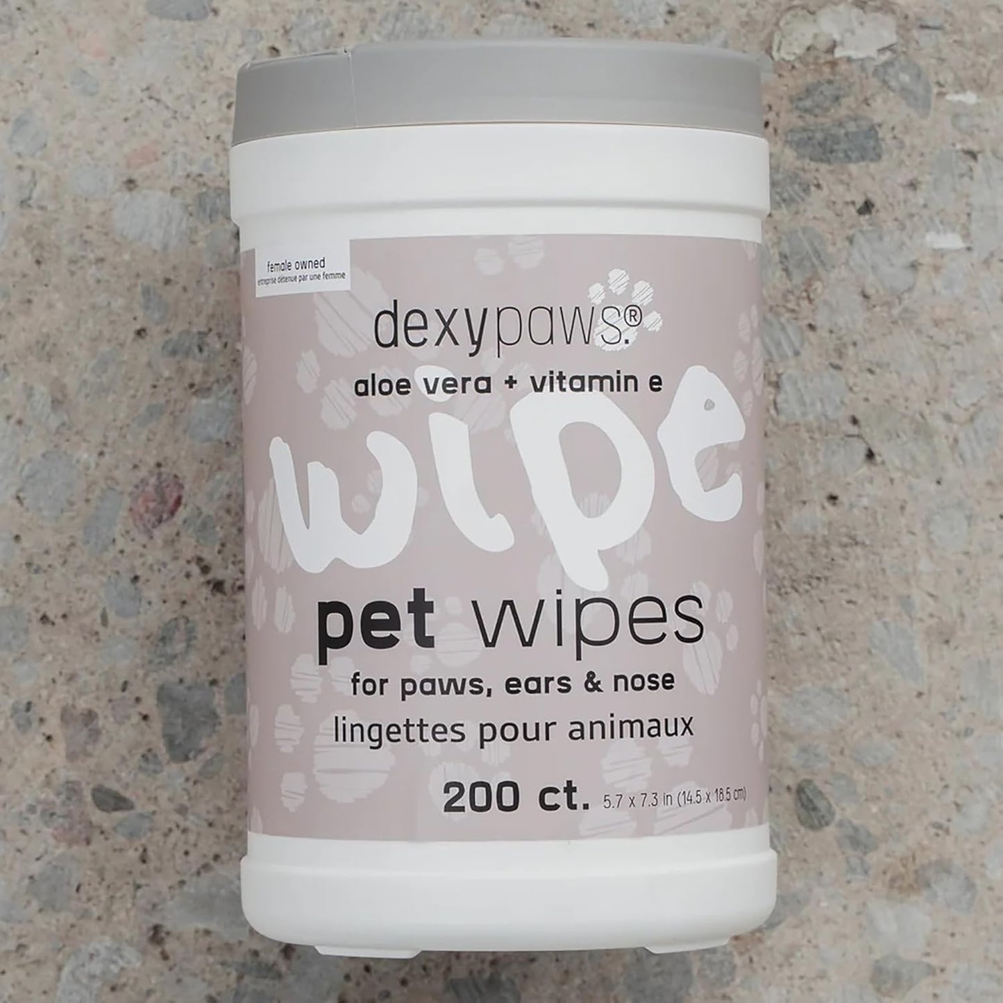 Pet Cleansing Wipes Canister - Aloe Vera & Vitamin E - 200ct - Gentle Wet Wipes for Dogs & Cats, Fur-Paws-Face, Natural Pet Safe Grooming