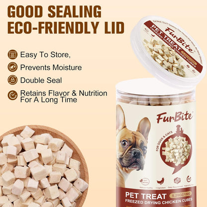 Freeze Dried Chicken for Cat & Dog Treats, Pet Training Dehydrated Snack for Dogs,Natural Single Ingredient High Protein Chickens Breast Snacks,Cat Jerky Chews for Dog