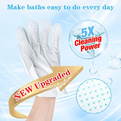Dog Cleaning Gloves Wipes 30pcs Deodorizing Disposable Pet Grooming Bathing Gloves Extra Thick, No Rinse Shampoo Dry Cleaning Gloves for Dogs & Cats Paw Face Ear Fur and Butt
