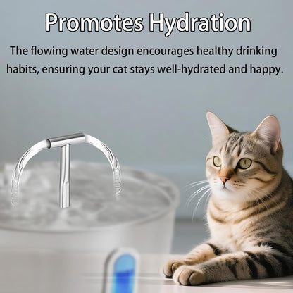 Cat Water Fountain Spout, Stainless Steel T-Shaped Kitty Drinking Fountain Accessories for Cats and Dogs Compatible with 3.2L/108oz Pet Water Dispenser