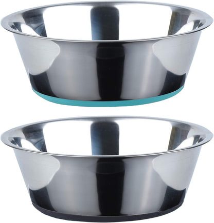 PEGGY11 Deep Stainless Steel Anti-Slip Dog Bowls - 2-Pack, 3 Cups