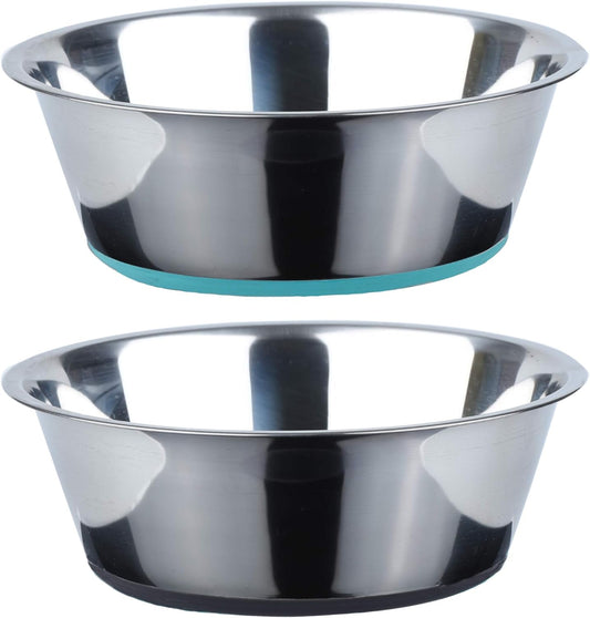 PEGGY11 Deep Stainless Steel Anti-Slip Dog Bowls - 2-Pack, 3 Cups