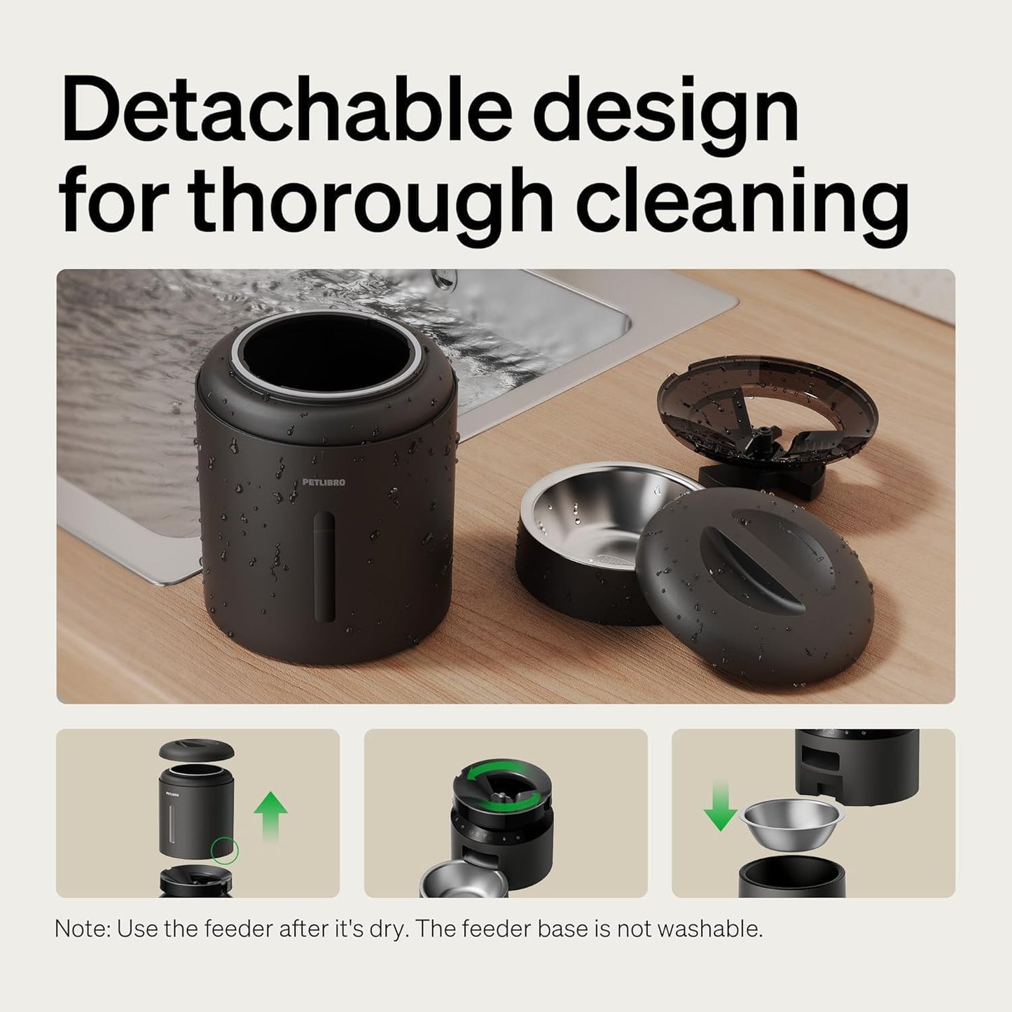 PETLIBRO Automatic Multiple Cats Feeder, 5G WiFi Automatic Dog Food Dispenser with Freshness Preservation for 2 Pets, 5L Timed Pet Feeder with Low Food Sensor, Up to 10 Meals Per Day, Granary Black