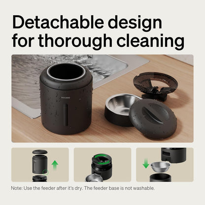 PETLIBRO Automatic Multiple Cats Feeder, 5G WiFi Automatic Dog Food Dispenser with Freshness Preservation for 2 Pets, 5L Timed Pet Feeder with Low Food Sensor, Up to 10 Meals Per Day, Granary Black