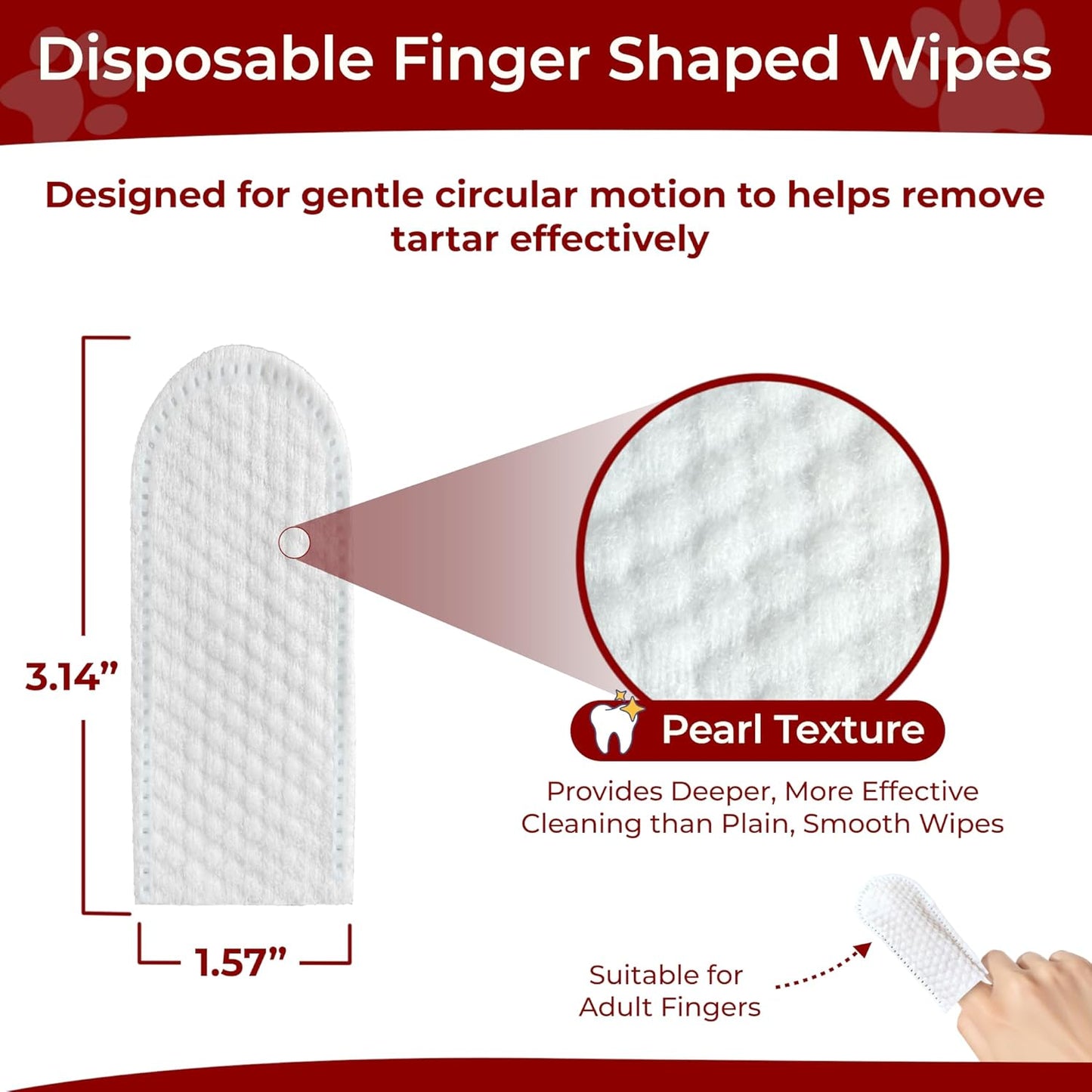 Pets & Pupps Dog Teeth Cleaning Wipes, Cats & Dogs Tooth Brushing Kit to Remove Plaque & Tartar Buildup, Dog Toothbrush and Toothpaste Alternative for Dog Breath Freshener & Dental Care, Unscented