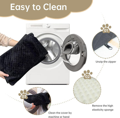 Dog Car Seat for Small Dogs, Dog Booster Seat Filling in Thick Memory Foam with 2 Safety Leashes and Storage Pocket, Suitable for Pet Under 30lb or 2 Puppies (Grey/Black)