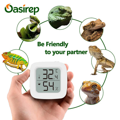 Reptile Thermometer and Hygrometer – Fast Accurate LCD Digital Temp & Humidity Meter for Bearded Dragon Tank Accessories, Lizard, Snake, Turtle, Amphibians, Small Animal Habitat