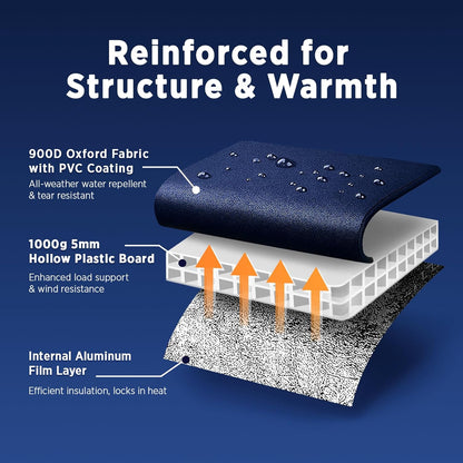 Rugged Heated Cat House for Outdoor Cats in Winter, Extremely Insulated & 100% Weatherproof, Elevated Feral Cat Shelter with Waterproof Eaves & Safe Escape Door for Stray & Barn Cats