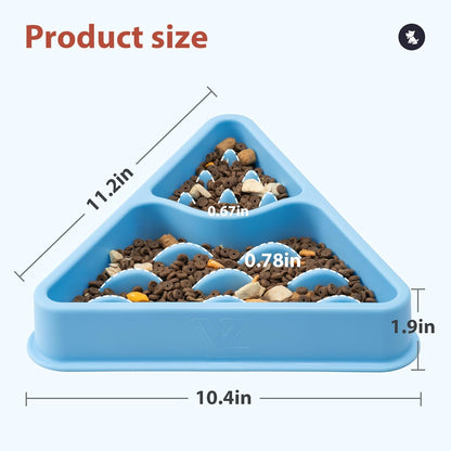 Li&Zhao Dog Slow Feeder Bowl - Dog Puzzle Feeder Slow Eating Pet Bowl Food Bowls for Small and Medium Breed Pet Puppy(Blue)