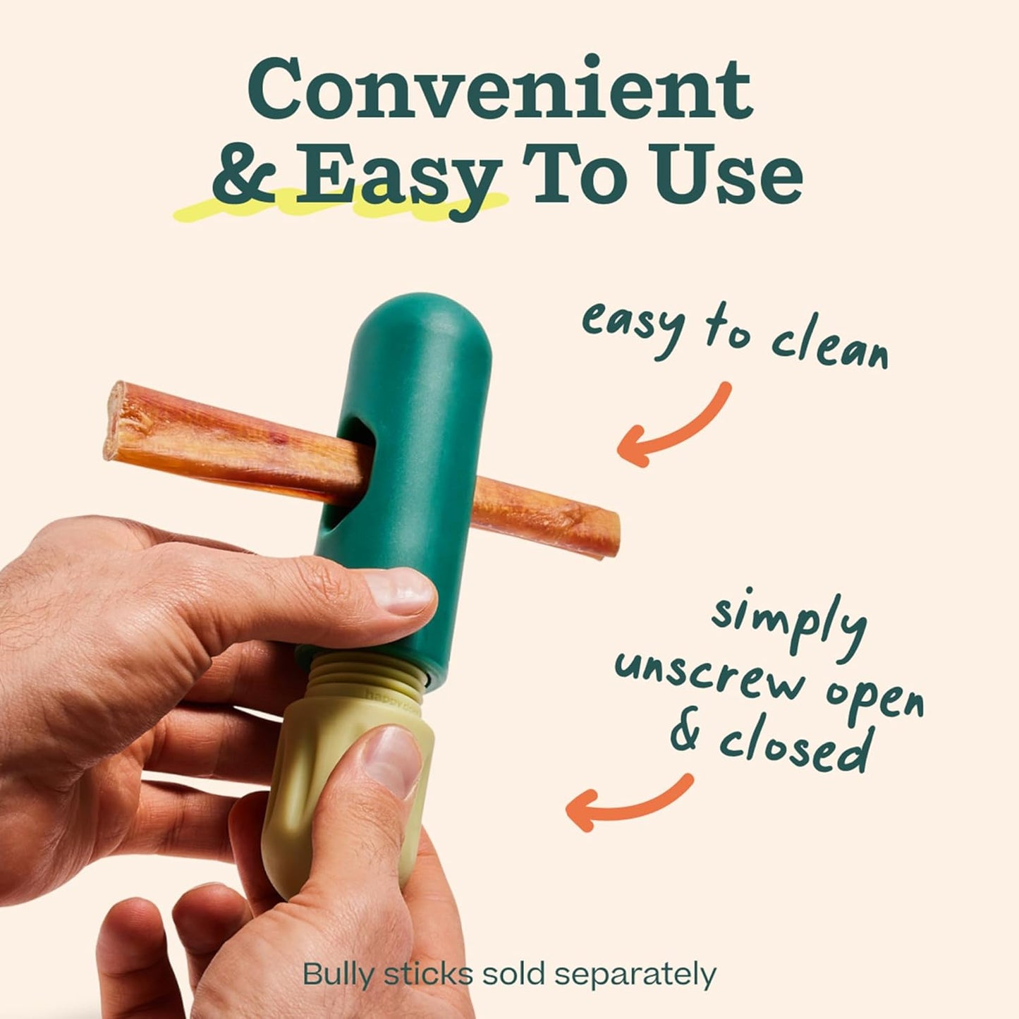 WOOF BullySafe - Bully Stick Holder - Durable Dog Chew Holder for Safe, Long-Lasting Play - Easy to Clean - No More Swallowed Ends - Best for Dogs 10+ lbs