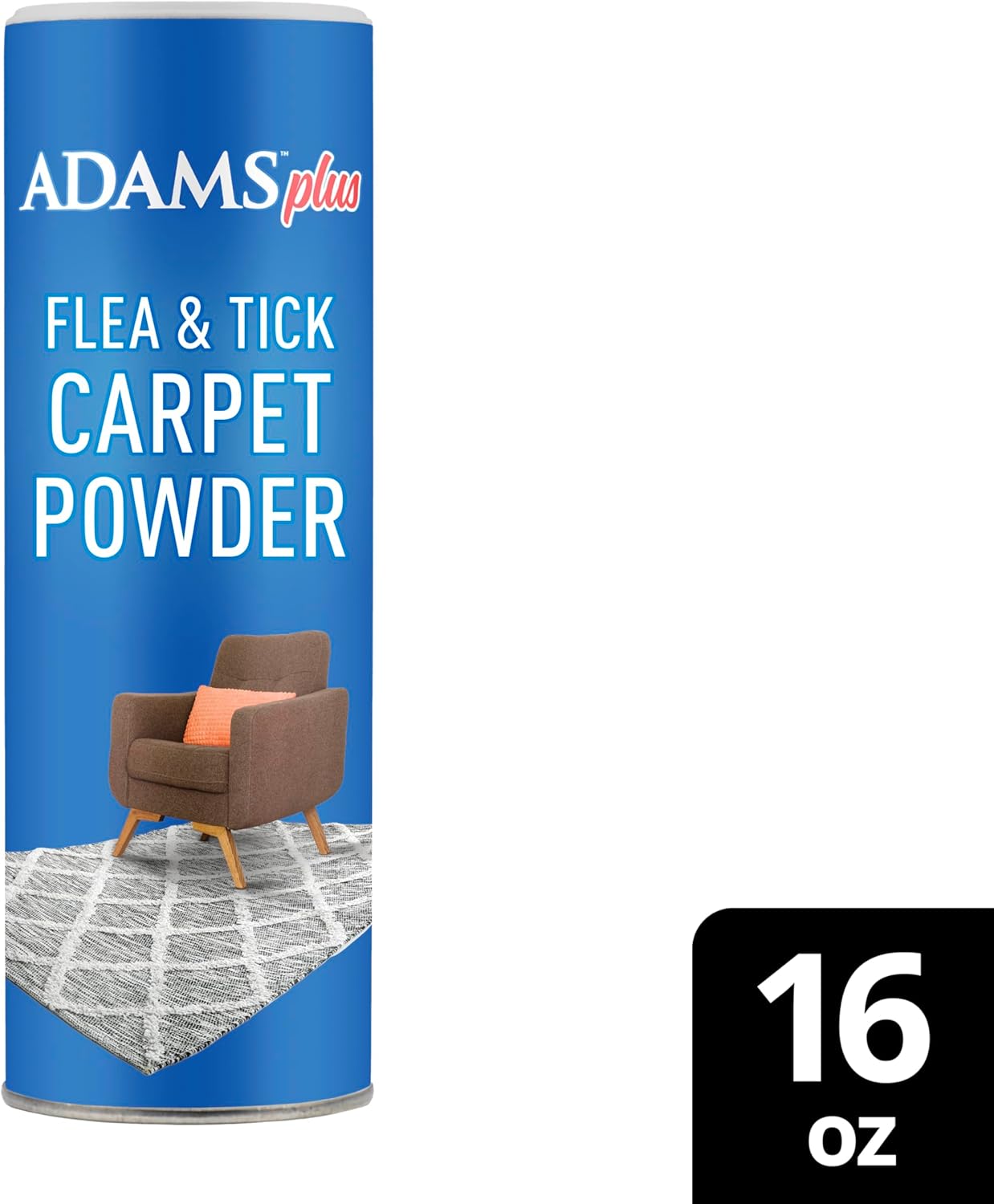 ADAMS Plus Flea & Tick Carpet Powder, Kills Fleas and Ticks On Contact, Kills All Stages of The Flea Life Cycle, 30 Day Protection, Freshens and Deodorizes, Treats Up to 400 Square Feet, 16 Ounces