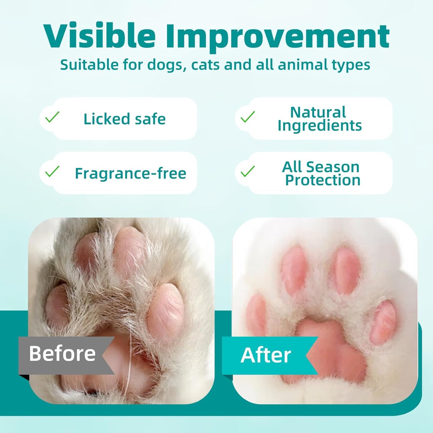 No-Rinse Pet Glove Wipes 10 Count + [2-Pack] Dog Paw Balm 30g | Pet Grooming Bundle