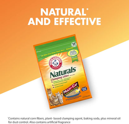 ARM & HAMMER Naturals Clumping Cat , Litter Odor Control, Multi Cat Litter, 18 lb. Bag
