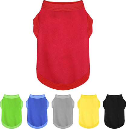 Elevate Your Dog's Fashion Quotient with Colorful and Breathable Sleeveless Cotton Shirts! Perfect Pet Apparel for Small to Medium Dogs Red L