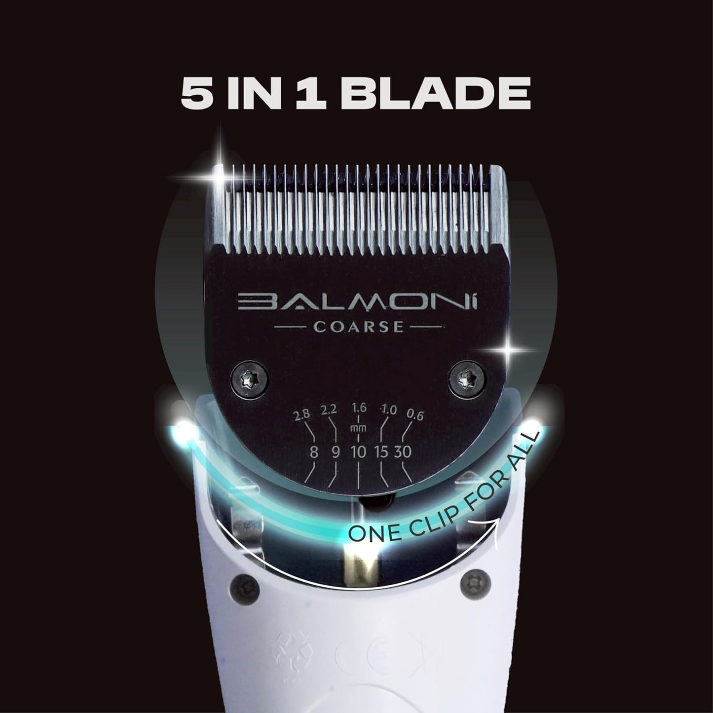 Professional Coarse + Fine 5-in-1 Clipper Blades (2-Pack) for 580 Series – Adjustable 0.6–2.8mm Detachable Metal Blades, Wahl Compatible, Steel Comb Ready