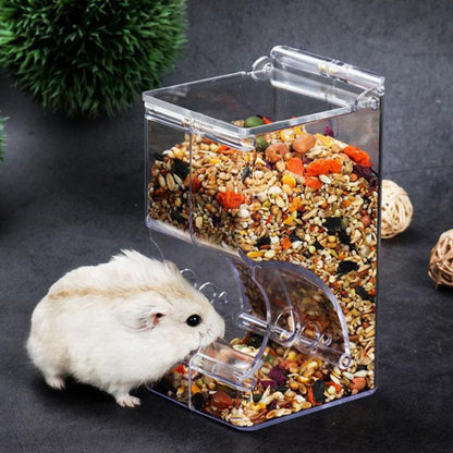 Automatic Hamster Food Dispenser Plastic Food Bowl, Anti-Spill Pet Feeder for Hamsters, Squirrels, and Small Animals, Refillable Feeding Bowl for Cage Use