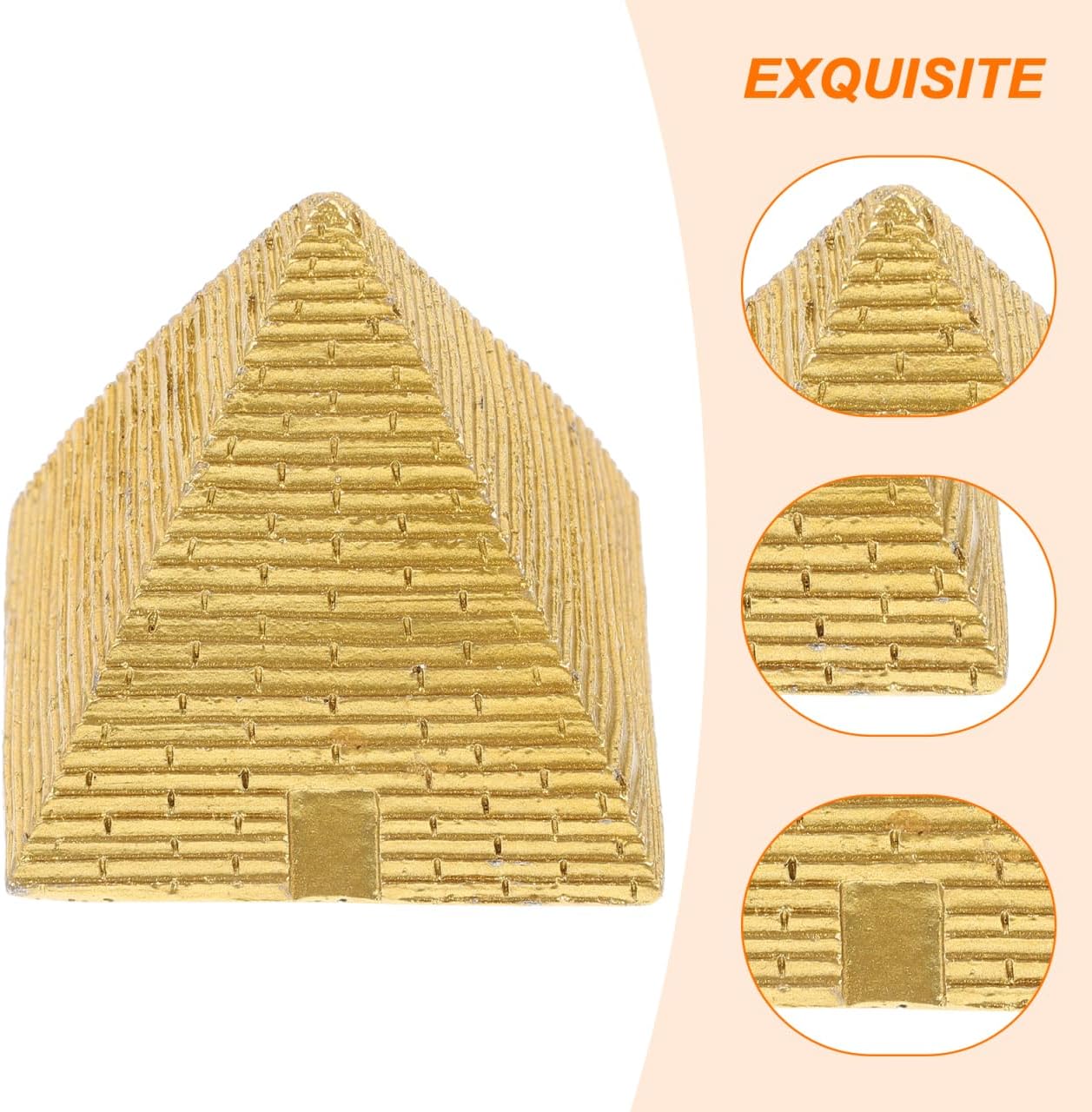 VICASKY Pyramid Egyptian Decor Pyramids Statue Head Figure Copper Mini Resin Figurine Sculpture Ancient Building Model Egypt Souvenirs Giza and The Meditation Decorations Statues Table