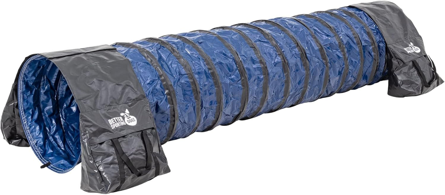 Better Sporting Dogs 10 Foot Heavy Duty PVC Tunnel with Sandbags | Dog Agility Equipment | Dog Agility Training