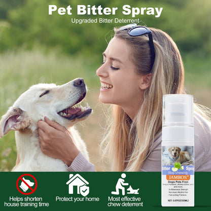Effectively | Bitter Apple Spray for Dogs to Stop Chewing, NO Chew Spray for Dogs Protect The Safety of Furniture and Your Belongings, Prevent Licking Injuries (Blue, M)