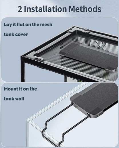 Pawfly 6 W Terrarium Light for 6" to 10" Terrariums Extendable Reptile Tank Light with Full Spectrum Brilliant White Blue Red Lights with Day & Night Modes and Adjustable Brightness