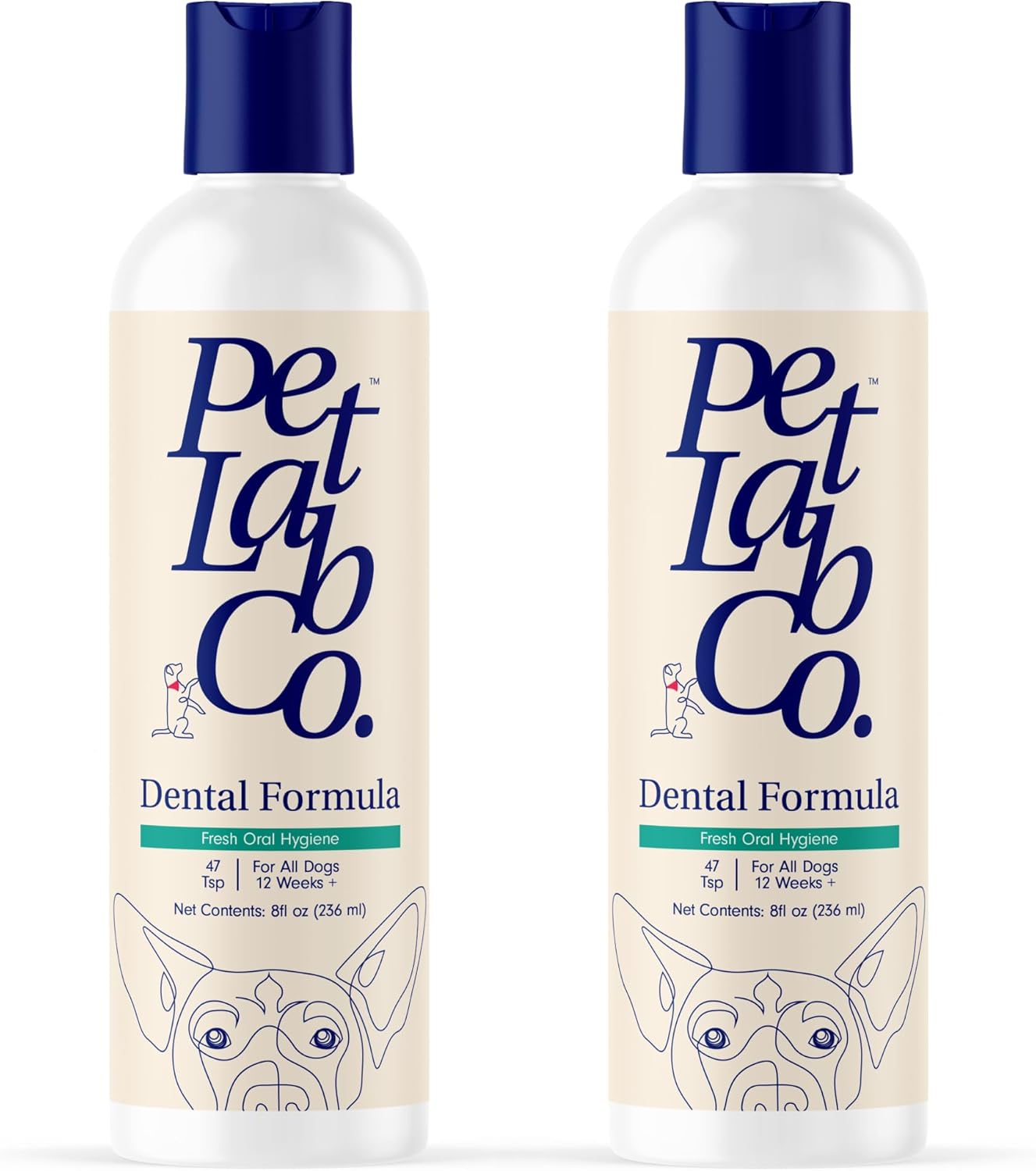 PetLab Co. Cat and Dog Dental Formula, Keep Dog Breath Fresh and Teeth Clean, Supports Gum Health - Water Additive Dental Care Targets Tartar, Pack of 2 - Packaging May Vary